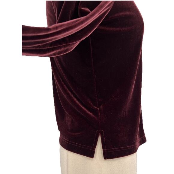 Vtg Moda International Top Cardigan Burgundy Velvet Whimsigoth Grunge 90s y2k L - Picture 5 of 8